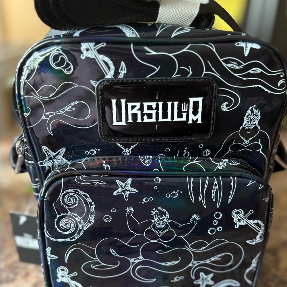 Ursula of Switzerland Black and White Nautical Backpack